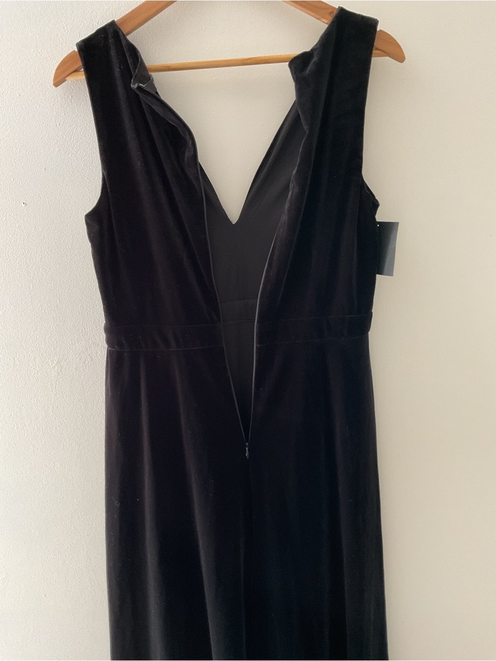 Lulus Beautiful Night Black Velvet Sleeveless V-Neck Maxi Dress Event Large NWT - Picture 11 of 15